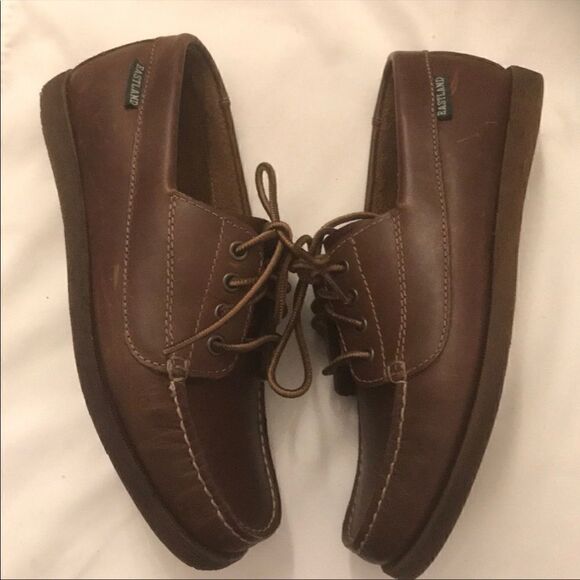 EASTLAND BROWN LEATHER DOCK SHOES.  NEW. - Picture 2 of 7